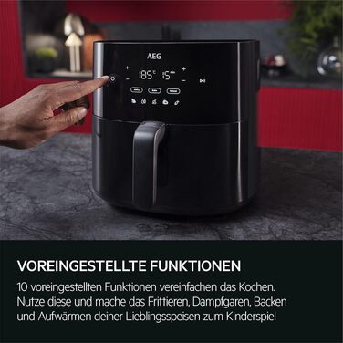 Аерофритюрниця AEG AAF7B Heissluftfritteuse 7000 Serie 6000, 3.3 л, чорна
