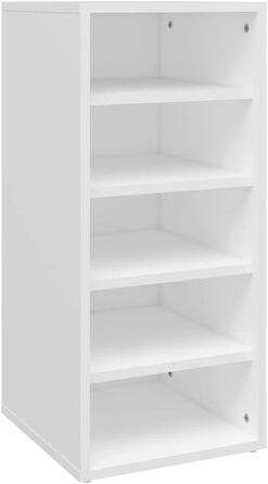 vidaXL шафа для взуття з 5 відділеннями, біла, 31,5x35x70 см, деревостружкова плита, навісний стелаж для зберігання взуття