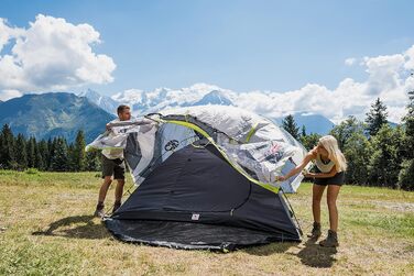 Намет Coleman Darwin 2 Plus для 2-4 осіб, легкий водонепроникний купольний туристичний намет з вшитою підлогою, для кемпінгу та трекінгу, швидке встановлення, сірий