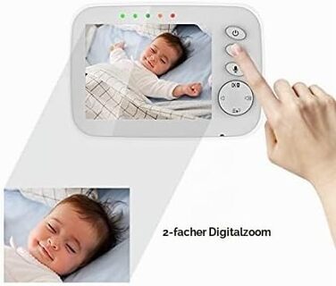 Відеоняня Baby Phone з 3.2-дюймовим LCD-дисплеєм, HD цифрова камера з нічним баченням, 2.4 GHz та двостороннім зв'язком
