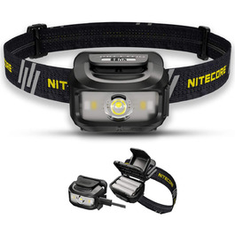 Лобовий ліхтар Nitecore NU35, 460 люмен, гібридний, акумуляторний, LED, червоне світло, IP66, чорний