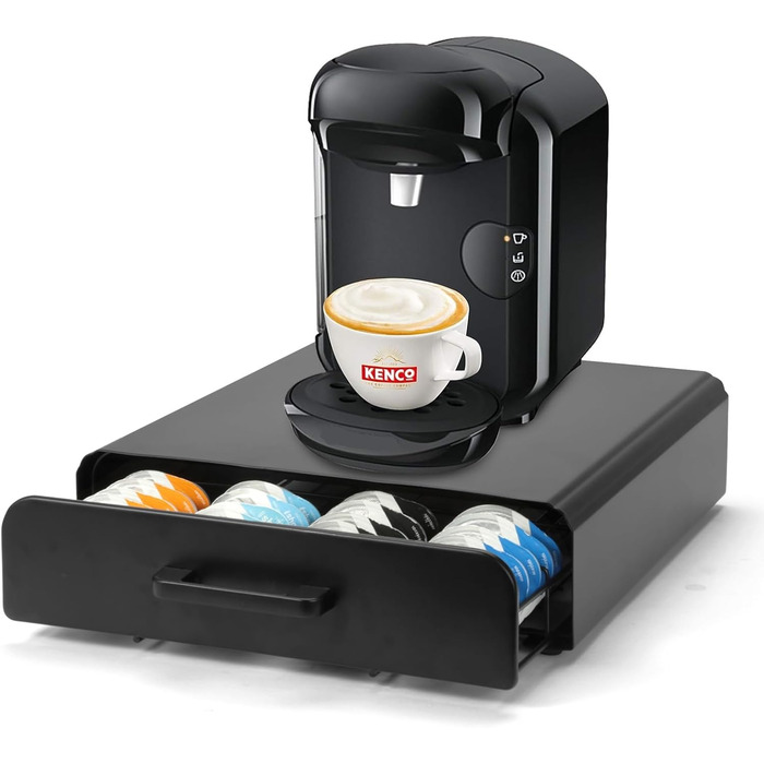 Організатор для капсул Tassimo: ящик для зберігання капсул та підставка для кавомашини 2-в-1 з квадратним ручками