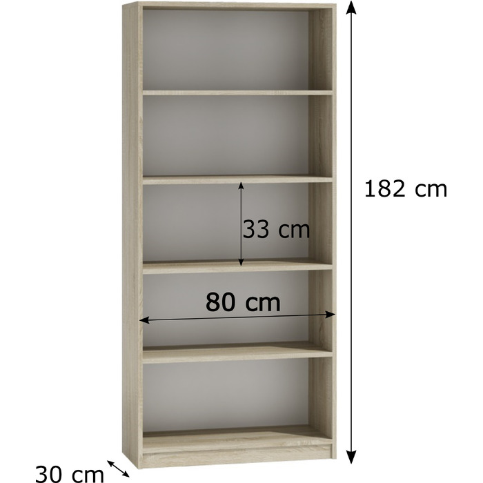 Стелаж TopEshop 80 x 182 x 30 см, дуб сонома