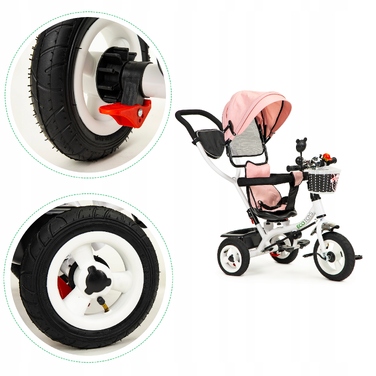 Триколісний велосипед Ecotoys 1796 (білий, чорний, рожевий, сірий)