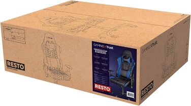 Ігрове крісло Trust Gaming GXT 708B Resto, 360° обертання, офісне, знімні подушки, регульована висота, для комп'ютера, синє