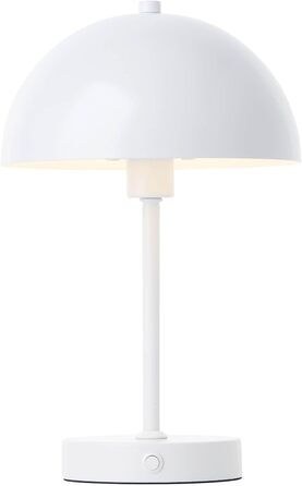 mokebo LED настільна лампа бездротова, акумуляторна, димована, USB-C, вінтажна квіткова лампа-гриб, нічник з білого металу з батареєю, тепле біле світло