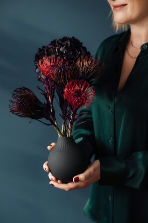 Ваза Villeroy & Boch Collier Noir Perle No. 3, 11x11x12 см, Преміум фарфор, Чорна