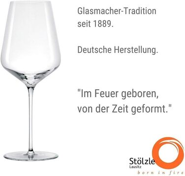 Бокали для червоного вина Stölzle Lausitz Starlight Bordeaux, 675 мл, набір 6 шт, тонкостінні, для бордоських вин, можна мити в посудомийній машині, максимальне розкриття смаку