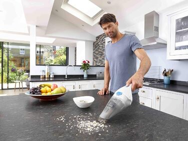 Ручний акумуляторний пилосос BLACK+DECKER Dustbuster 3.6В, безмішковий, бездротовий, знімний контейнер 325 мл, білий