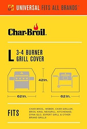 Чохол для гриля Char-Broil Performance, 3-4 конфорки, великий, чорний