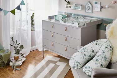 Гіпоалергенна подушка для годування та сну Rotho Babydesign Multi 190x35 см, безшумна, для вагітних і мам, машинне прання, дизайн Natural Leaves