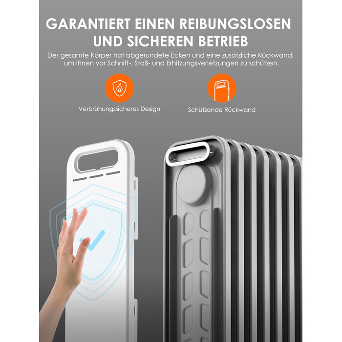 Масляний радіатор Midea NY2311-24UR, 2300 Вт, 11 секцій, з пультом ДК та LED-дисплеєм, чорний