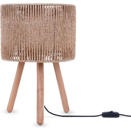 Настільна лампа Paco Home Boho з абажуром, натуральний колір, декор з ротангу, для спальні та робочого столу, E27