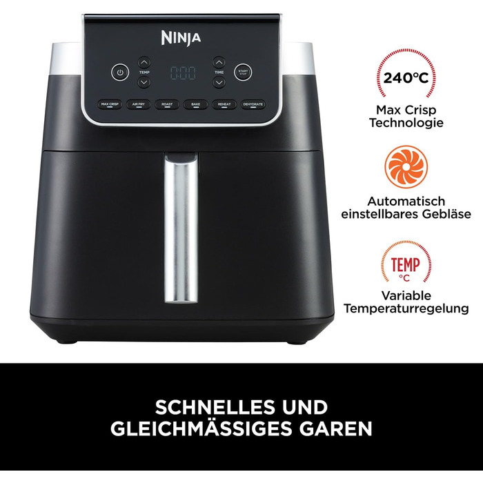 Фритюрниця Ninja Foodi FlexDrawer Dual Zone, 7-в-1, Airfryer, AF500EUCP, чорний & мідний колір