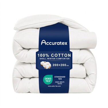 Зимова ковдра ACCURATEX 200x200 см, 100% бавовна, щільність 450 г/м², тепла