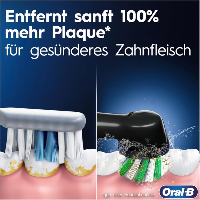 Електричні зубні щітки Oral-B Pro 3 3900, набір з 2 шт. та 3 насадками, 3 режими чищення, 360° контроль тиску, White/Black
