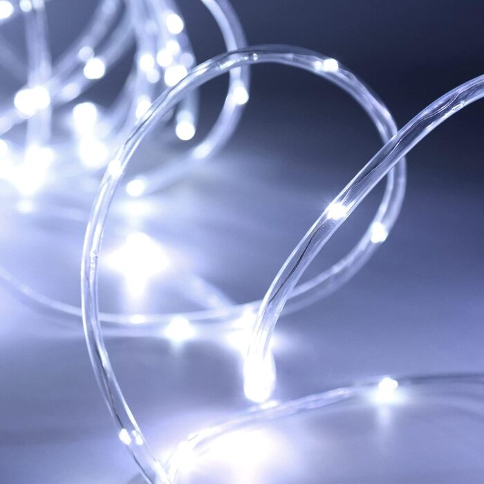 Світлодіодна LED стрічка-шланг 30м (300 LED), водонепроникна гірлянда з пультом, таймером та димером для вулиці та дому, холодний білий колір