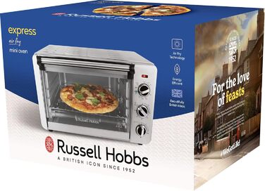 Мультифурна Russell Hobbs Airfryer Express 20л (5-в-1: фритюрниця, міні-піч, гриль, тостер, підігрів) з фритюрним кошиком, дека та решіткою для грилю