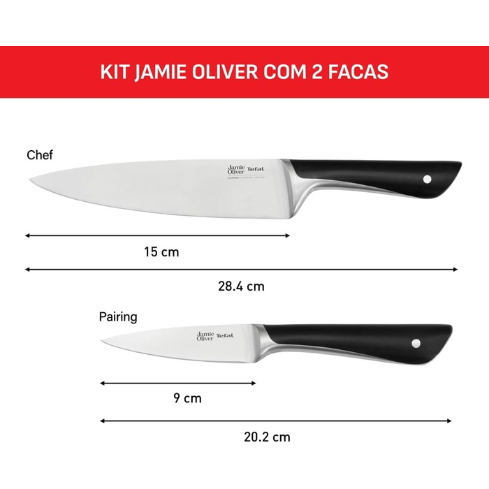 Набір кухонних ножів Jamie Oliver by Tefal з підставкою, 6 предметів, сталь з криозагартуванням, блок з акації, коричневий, K267S556