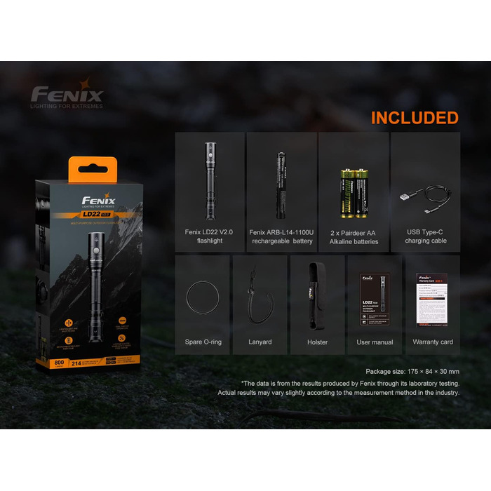 Ліхтарик Fenix LD22 V2.0 800 люменів, компактний, тактичний, LED