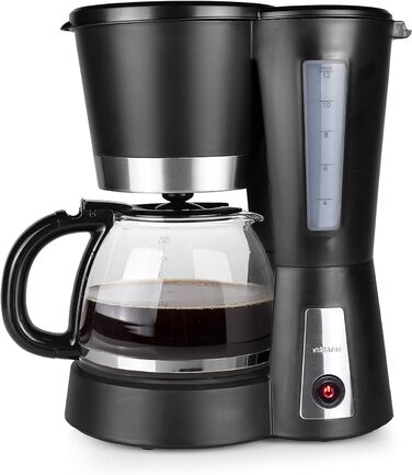 Кавоварка Tristar CM-1236, 1,2 л, з функцією підігріву, чорна, скляний глечик на 12 чашок