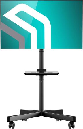 Мобільна стійка для телевізора ONKRON 23-60'' до 40 кг, з колесами, регульована висота, чорна, VESA 400x400, TS1137-B