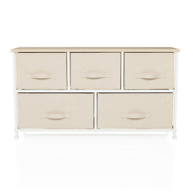 Комод FOLDAR 100x30x55см 5 відділень бежевий hjh LIVING
