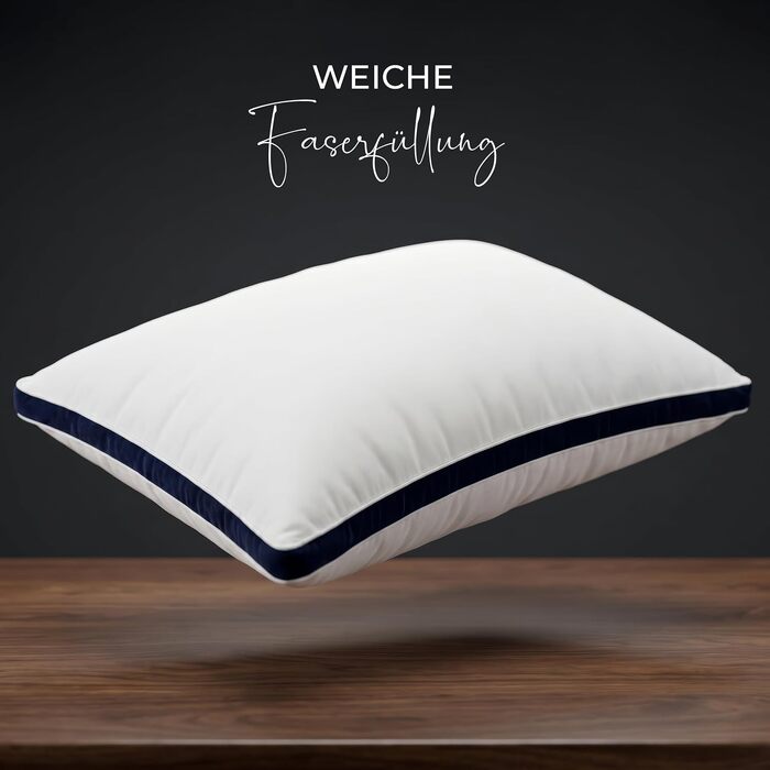 Набір подушок для сну Utopia Bedding, 40x80 см, дихаючі гіпоалергенні подушки, темно-синій колір (2 шт.)