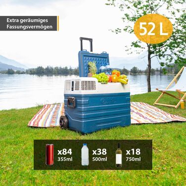 Автомобільний компресорний холодильник First Austria 43л (-20°C) Bluetooth, 12/24V, 100-240V, синьо-сірий