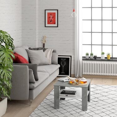 Журнальний стіл Vicco Homer бетон/білий 60x42 см, сучасний дизайн