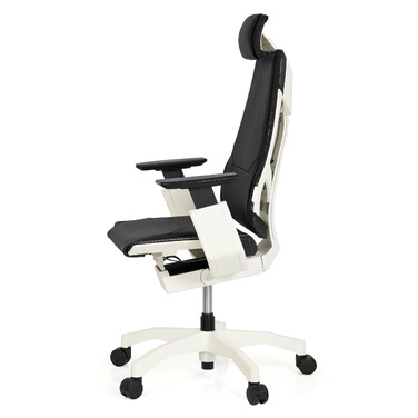 Офісний крісло GENIDIA PRO WHITE - шкіряне, чорне, hjh OFFICE