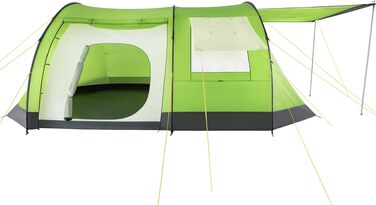 Сімейний намет CampFeuer Zelt Super+ для 4 осіб: великий тунельний намет з 2 входами, тамбуром та водонепроникністю 3000 мм (Зелений/Чорний)