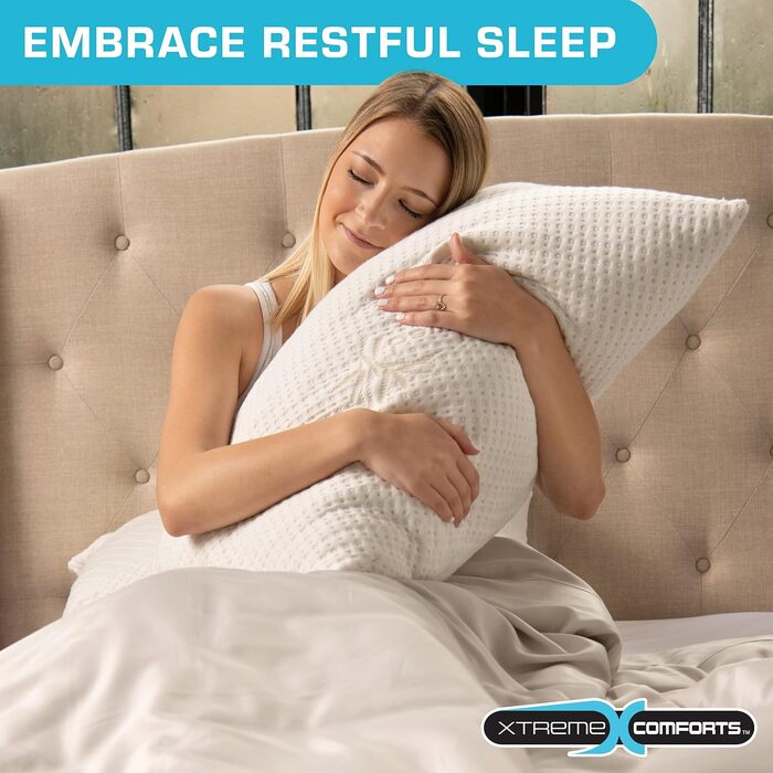 Подушка Xtreme Comforts з бамбуковим пінополіуретаном з ефектом пам'яті, King Size, гіпоалергенна, регульована висота, для сну на спині, боці та животі, США