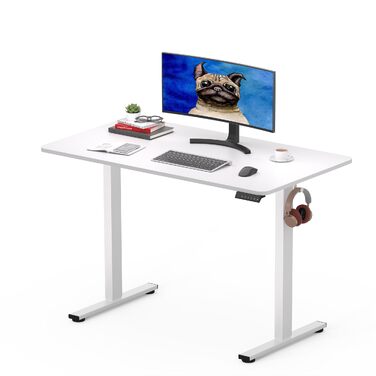 Електричний регульований стіл SANODESK 100x60 см білий з цільною стільницею та 4 пам'яті