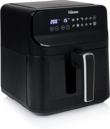 Tristar цифрова аерофритюрниця 6,2 л, 1,5 кг, з оглядовим вікном, чорна, FR-9037