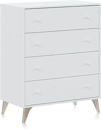 Комод Habitdesign Sweet 4 шухляди, білий Artik, 77,5x40x95 см