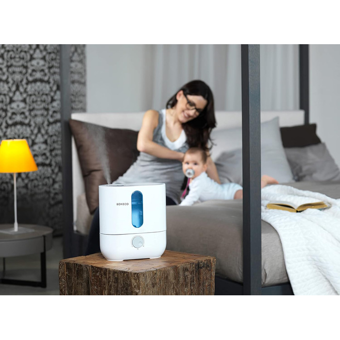 Ультразвуковий зволожувач повітря BONECO U200, 3,5 л, для кімнат до 50 м², з ароматизацією, LED-підсвіткою та фільтром, білий