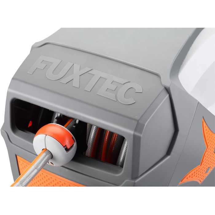 Автоматичний шланг Fuxtec FX-WSA30 – 30 м, ½ дюйма, для саду з ручною лійкою та з'єднаннями, настінний, поворотний 180° (65x29x46 см)