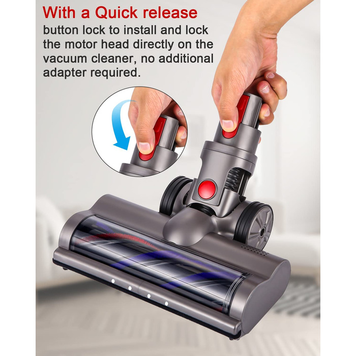 Насадка-щітка для пилососа Dyson V7/V8/V10/V11/V15, електрична турбощітка з роликовою щіткою, аксесуари для підлоги, 2 шт.