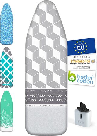 Чохол для прасувальної дошки Timbley 120x40 см, 3 шари, легке ковзання, Park Zone, сірий, виготовлено в ЄС