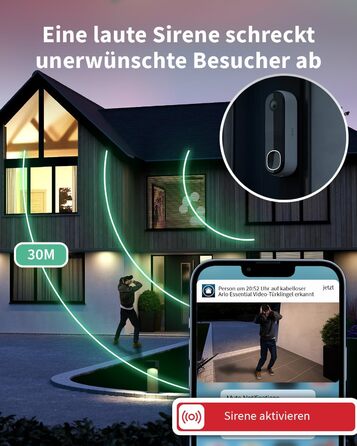 Arlo 2K HD відеодзвінок із камерою, бездротовий Wi-Fi домофон з датчиком руху, двостороннім аудіо, сиреною, нічним баченням, сумісний зі Smart Home та Alexa, білий, тестовий період Arlo Secure Plan