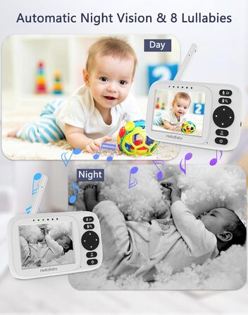 Відеоняня HelloBaby HB2438-2 з 2 камерами, 3.2