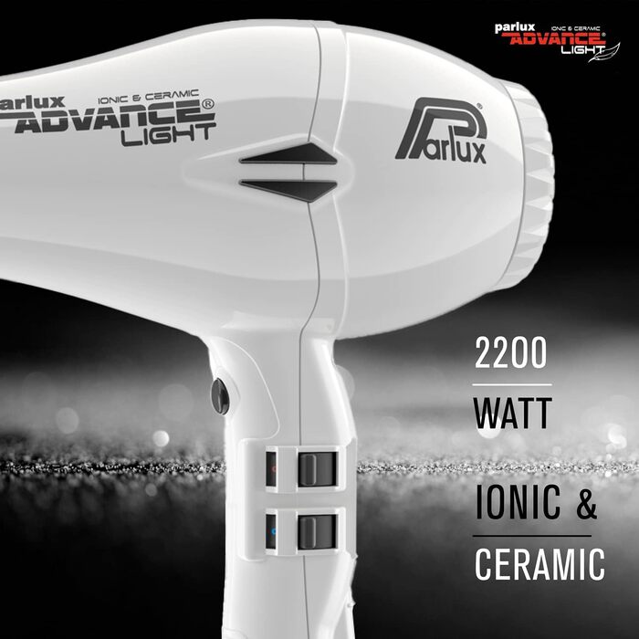 Професійний іонний фен Parlux Advance Light Ionic & Ceramic, білий, без дифузора