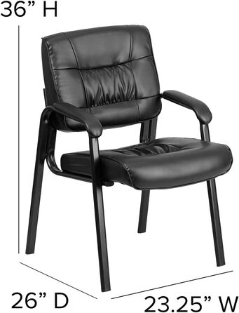 Крісло-табурет Haeger від Flash Furniture з шкіри, з рамою титаново-сірого кольору з порошковим покриттям, чорне, шкіряне сидіння/титановий каркас
