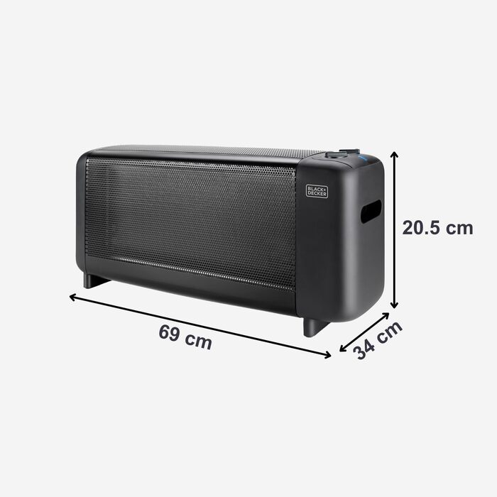 Масляний радіатор BLACK+DECKER BXRA2300E, 1500 Вт, 11 секцій, з термостатом та захистом від перегріву, чорний