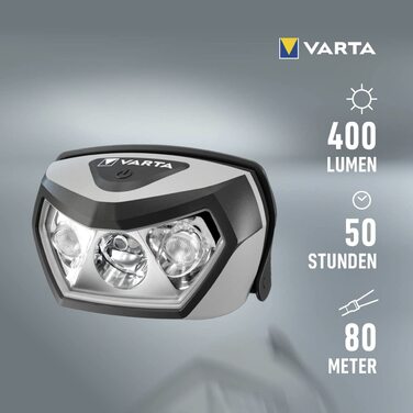 VARTA налобний ліхтар LED, акумуляторний, водонепроникний, бездротова зарядка, регульований кут, диммування, для кемпінгу, бігу, туризму