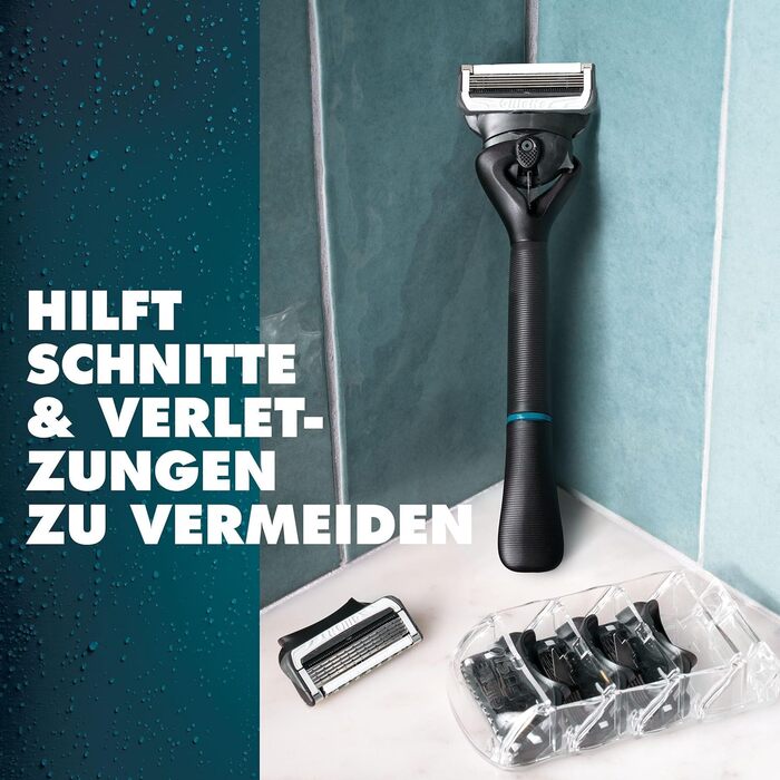 Gillette Intimate набір для гоління чоловіків: бритва, 8 лез, 2-в-1 крем для гоління і душу 177 мл, тримач, дорожній футляр, подарунковий комплект