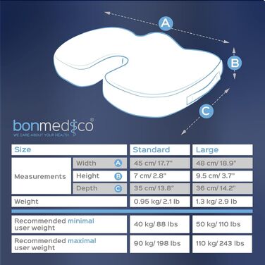 Чохол на подушку для сидіння Bonmedico XL, велюровий, антиковзний, чорний