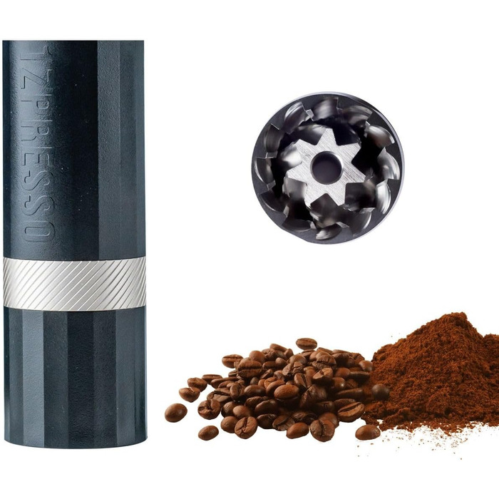Кавомолка ручна 1Zpresso Q Air чорна, нержавіюча сталь, конічні жорна, для подорожей