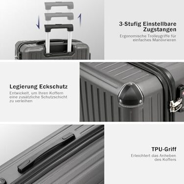 Валіза велика COOLIFE XL (75.5 см), твердий корпус ABS+PC, темно-синя